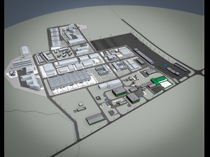 industrial factory warehouse complex Modelo 3D