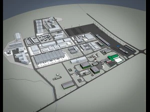 industrial factory warehouse complex 3D Model