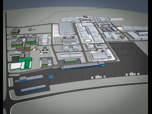 industrial factory warehouse complex Modelo 3D