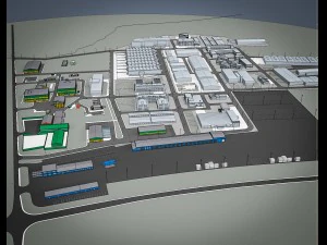 industrial factory warehouse complex 3D Model