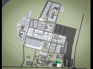 industrial factory warehouse complex Modelo 3D