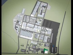 industrial factory warehouse complex 3D Model