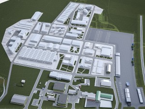 industrial factory warehouse complex Modelo 3D