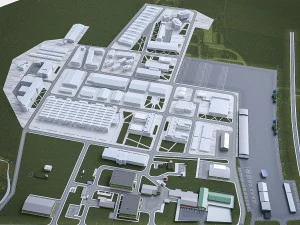 industrial factory warehouse complex 3D Model