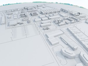 industrial factory warehouse complex Modelo 3D