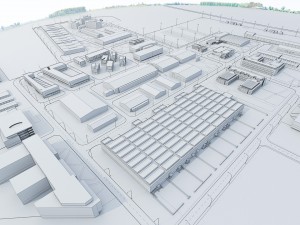industrial factory warehouse complex Modelo 3D