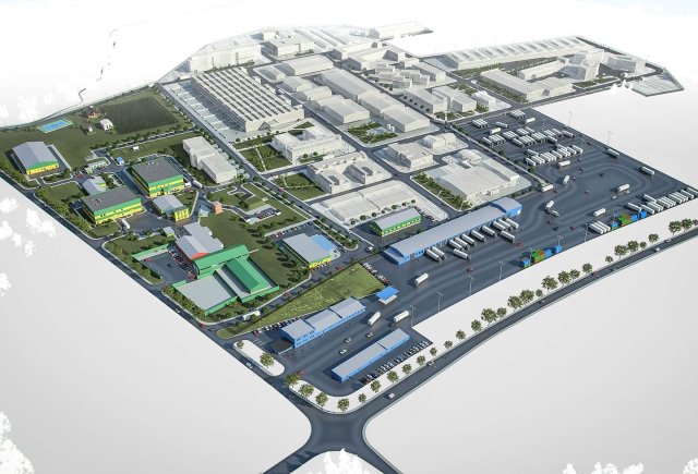 industrial factory warehouse complex Modelo 3D .c4d .max .obj .3ds .fbx .stl .blend 