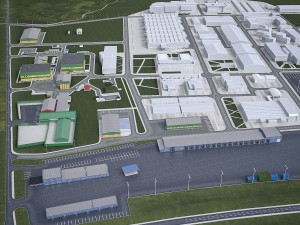 industrial factory warehouse complex Modelo 3D