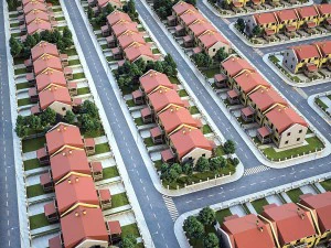 мікрорайон 180 будинків 3D Модель