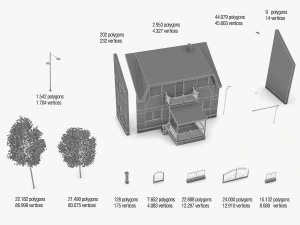 heighborhood 180 houses 3D Model