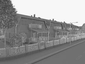 heighborhood 180 houses 3D Model