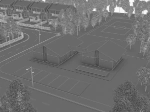 heighborhood 180 houses 3D Model