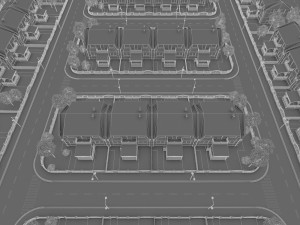 heighborhood 180 houses 3D 模型