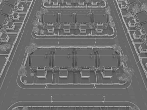 heighborhood 180 houses 3D Model