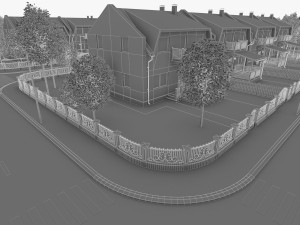 heighborhood 180 houses 3D 模型