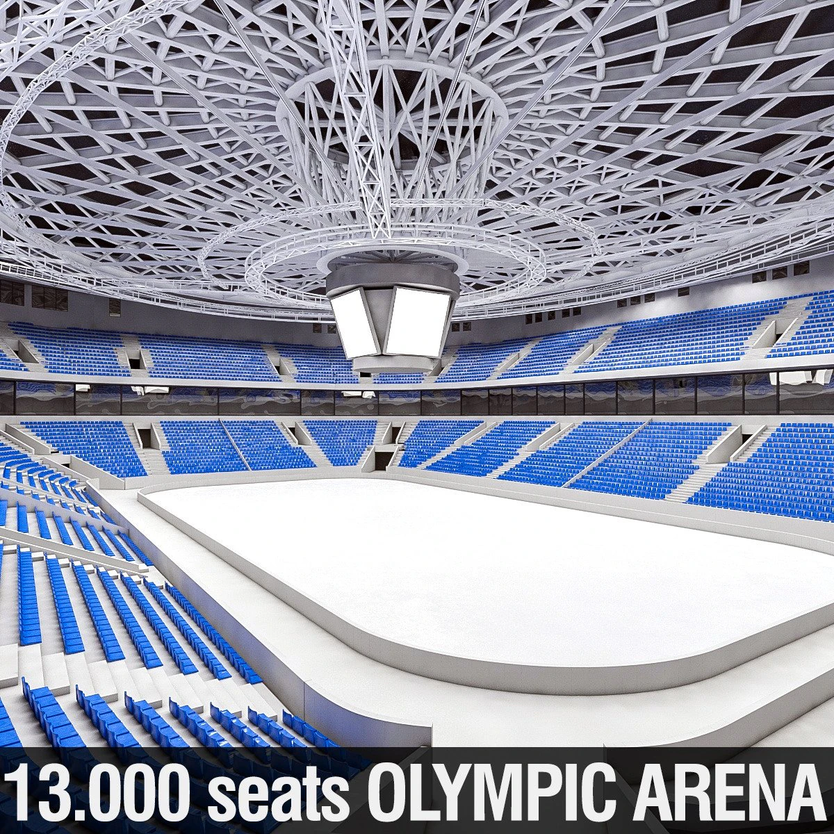winter olympic stadium 13000 seats 3D Model .c4d .max .obj .3ds .fbx .stl .blend 
