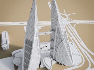 gulf skyscrapers set 3D Model