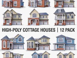 kolekcja domk&oacute;w letniskowych Model 3D