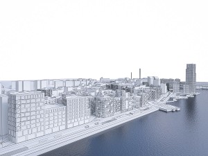 stockholm seafront urban area 3D Model