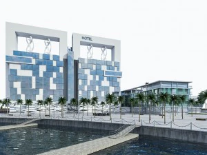 hotel resort complex 3D Model