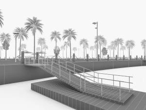 hotel resort complex 3D Model