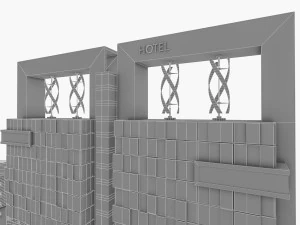 hotel resort complex 3D Model