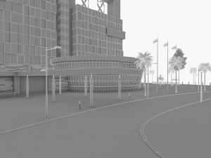 hotel resort complex 3D 模型
