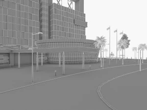 hotel resort complex 3D Model
