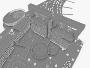 hotel resort complex 3D Model
