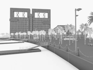 hotel resort complex 3D Model