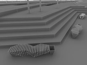 hotel resort complex 3D Model