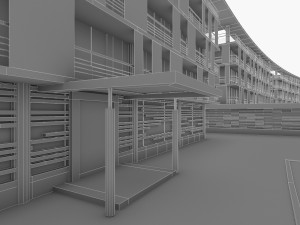 hotel resort complex 3D 模型