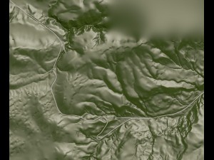 mountain terrain with highway and tunnel 3D Modell