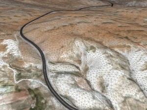 mountain terrain with highway and tunnel 3D Modell