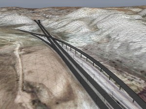 mountain terrain with highway and tunnel 3D Modell