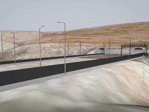 mountain terrain with highway and tunnel 3D Modell