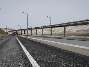 mountain terrain with highway and tunnel 3D Modell
