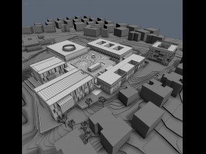 campus buildings set 3D Model