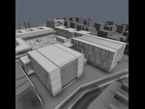 campus buildings set 3D Model