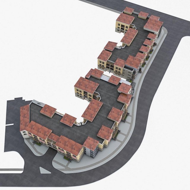 residential complex 3D 모델 .c4d .max .obj .3ds .fbx .stl .blend 