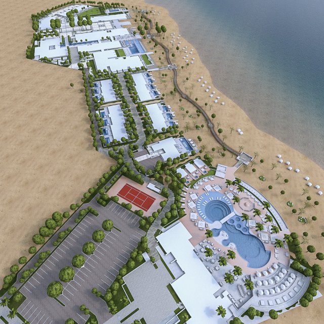 beach residences resort 3D Model .c4d .max .obj .3ds .fbx .stl .blend 