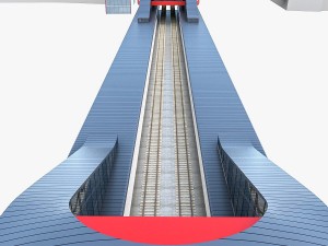 urban railway train station Modelo 3D