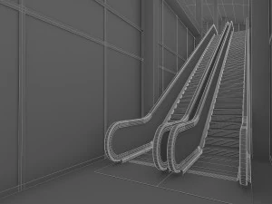 urban railway train station 3D Model