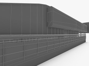 urban railway train station Model 3D