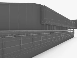 urban railway train station 3D Model
