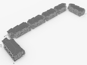 neighborhood residential complex Model 3D