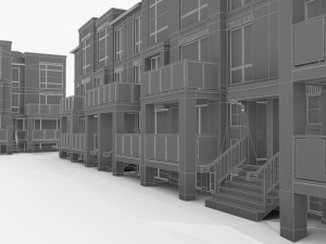 neighborhood residential complex Model 3D