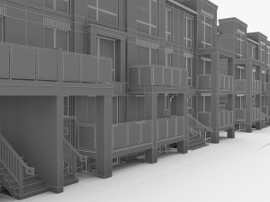 neighborhood residential complex Model 3D