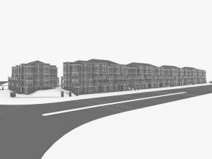 neighborhood residential complex Model 3D