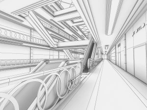 shopping mall interior 3D Model